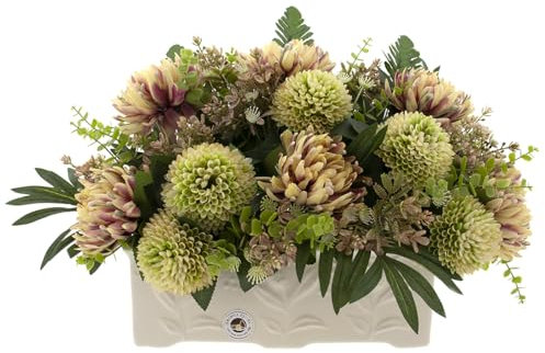 CERÁMICA ESPAÑA Jardinière en céramique pour pierres tombales funéraires Blanc Modèle D05 31,5 x 13,5 x 11,5 cm