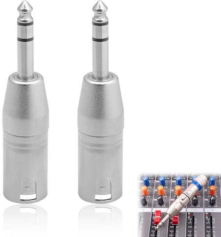 MxyVrix 2 Adaptateurs XLR vers Jack 6,35 mm, Adaptateur TRS vers XLR, pour Mixeurs et Haut-Parleurs
