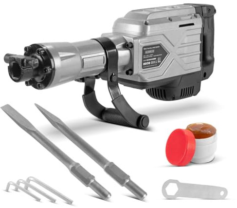 STAHLWERK Martillo de demolición AH-2200 ST con 2200 W de potencia, 2.100 pulsaciones por minuto y 65 J de fuerza de impacto, martillo cincelador, martillo perforador, martillo de demolición con