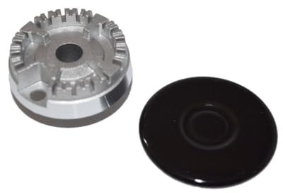 Ufixt Gas Hob Burner Base and Cap Set 55mm Small Auxiliary Compatible with Universal Cookers Replacement Spare Part Flame Spreader