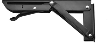 ZYFHYU Staffa for mensola Pieghevole da 2 Pezzi, Staffa for mensola Pieghevole, Hardware for Lavoro su Tavolo, Camper, Auto, Risparmio di Spazio per Tavolo Muro(Black 8inch)