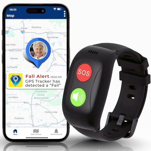 SecuLife SOS Wristband,Fall Detection, GPS Safety Bracelet for Seniors – SOS Button, Geo-Fencing, 2-Way Calling & Caregiver Tracking – Medical Alert Device, Simple & Reliable Alert System