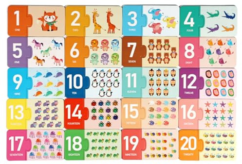 Juego De Asociación De Tarjetas - Juego De Cartas De Papel Para Aprendizaje De Números | Interactivo Educativo Padre-Hijo Para Niños De 1,5 A 6 Años, Aprendizaje Temprano P