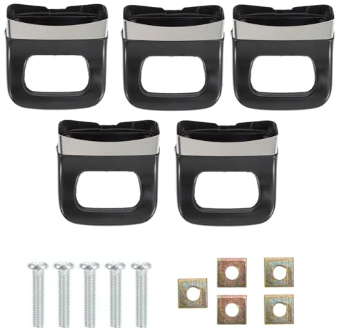 STOBAZA Mango de Repuesto para Olla de Acero Inoxidable y Baquelita Negro, 5 Piezas Fáciles de Instalar, Asas Laterales Antitérmicas para Utensilios de Cocina