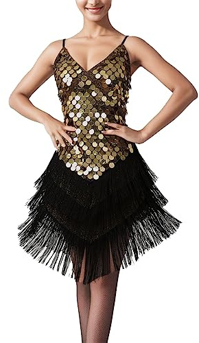 Disfraz Bailarina Mujer Vestidos Baile Latino Falda Entrenamiento Maillot Leotardos Mono Ropa Competicion Flecos Niña