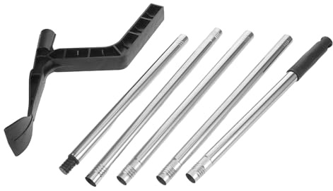 INOOMP Pulitore per Grondaie con Pala Staccabile in Plastica, Strumento la Pulizia delle Foglie del Tetto con Palo lungo 2 M, Rimozione Detriti e Foglie per Manutenzione Sicura