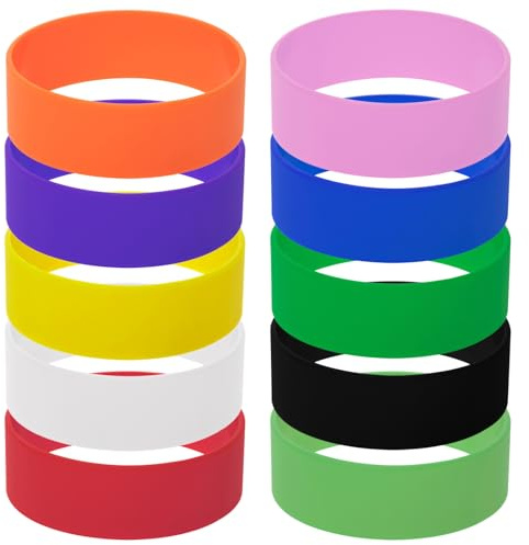 GOGO 10 Pezzi Braccialetti larghi in silicone, Braccialetti in gomma per Bomboniere - Assortiti