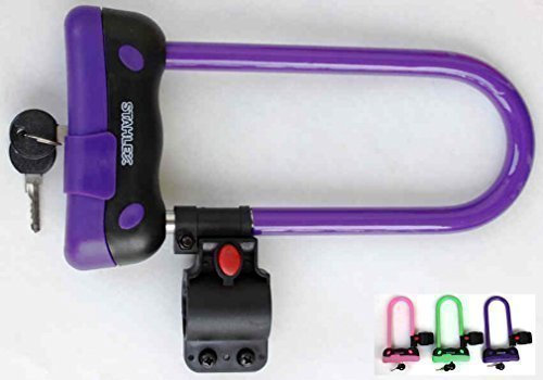 STAHLEX stabiles FAHRRADSCHLOSS BÜGELSCHLOSS schließautomatik+bunt+kompakt+sicher (Violett)