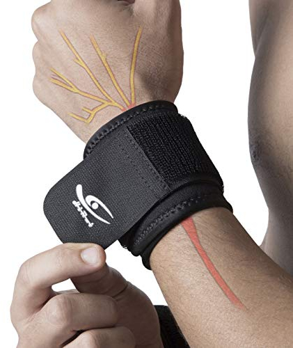 HiRui 2 PACK Wrist Compression Strap and Wrist Brace Sport Wrist Support for Fitness, Weightlifting, Tendonitis, Carpal Tunnel Arthritis, Pain Relief-Wear Anywhere-Unisex,Adjustable
