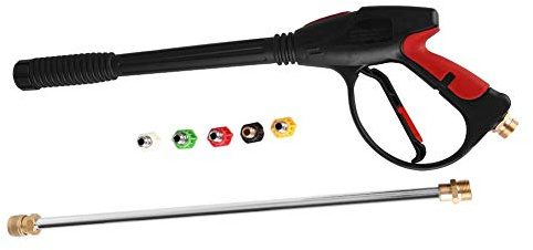 Lanza de alta presión, 1/2 pulgadas BSP Max 4000 PSI Pistola de lanza ajustable, boquilla para limpiador de alta presión con 5 boquillas