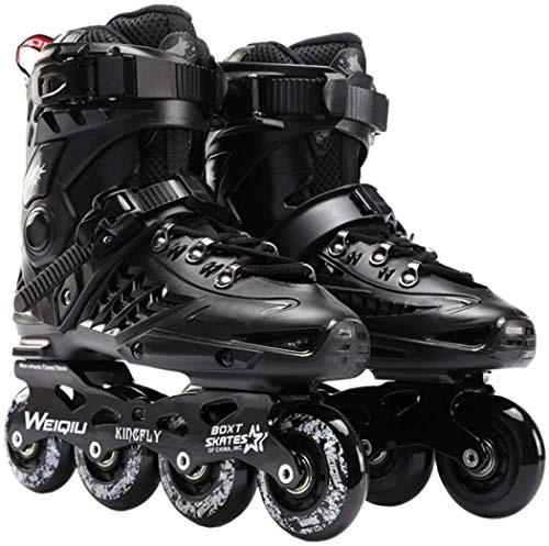 YYW Inline Skates,Men and Women Professional Roller Skates Fitness Inline Skate for Adults and Beginners (Black,42)