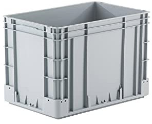 Provost Bac gerbable norme europe poignées fermées gris 80L - 60 x 40 x 42cm