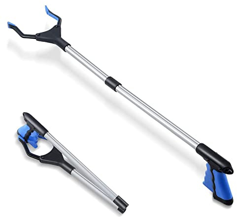 Wurfpicker für Kinder, faltbar, 66 cm, leichter Greifer, helfender Handgreifer für Behinderte, robuster Picker, oberer Greifer für ältere Menschen (66 cm, Blau)