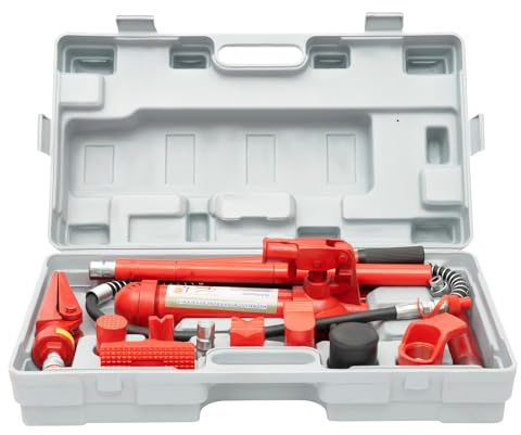 SOLRIMANA 6 Ton Porta Power Hydraulic Jack Auto Body Frame Machine 15 Kit 1.5M(5ft) Oil Hose Hydraulic Car Frame Repair Power Tools for Loadhandler Truck Bed Unloader Farm Hydraulic Equipment