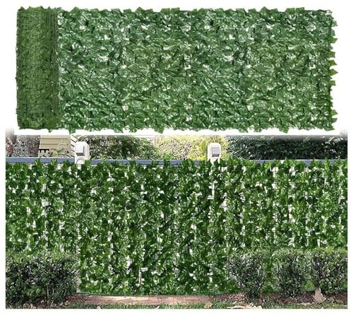 Yoeoefuo Efeu Sichtschutz 1x1m 1x5m 1x10m Outdoor Wetterfest Sonnenschutz Balkon Seitenmarkise Künstliche Blattdekoration Brise Außenansicht Privacy Screen Gartendusche Gartenhecken(Size:1x8m)