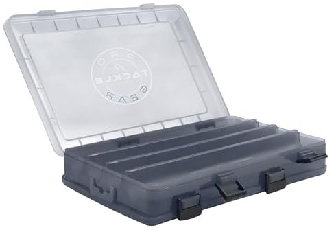 Pro Tackle Hard Lure Box Wobbler-Box – Beidseitig zu Öffnen, Sichere Verschlüsse, Transparentes Design, Optimal Organisiert – Robuste Aufbewahrung für Ihre Wobbler und Kunstköder (LV)
