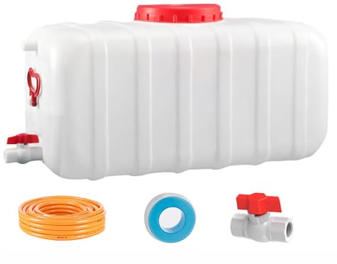 MJHETCY Domestic Water Tanks 25L/35L/50L/80L/110L/200L Water Tank，Plastic Bucket，Food-grade Rectangular Thickened Water Tower With Faucet For Household Water Storage(Size:50L)