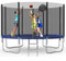 Redkid, Trampolin Outdoor Ø 305/366 cm, Kindertrampolin Gartentrampoline mit Sicherheitsnetz, Leiter, Basketballkorbbrett, Belastbarkeit 440 Pfund,Blau 10FT-1(305cm)
