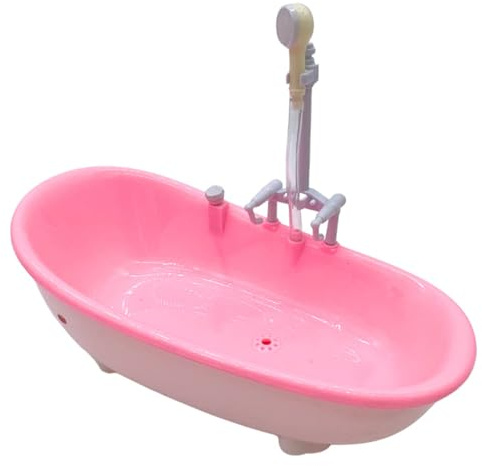Wedhapy Meubles de poupées, Baignoire de poupée électrique avec pulvérisateur Douche 6, 5x8.8x3, 7 Meubles Miniatures pour décoration Salle Bain