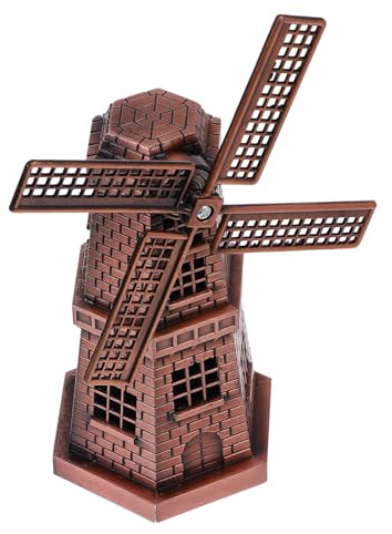 SEWACC Mulino a Vento in Metallo di Lega di Zinco Decorazione da Tavolo per Libreria e Casa Ornamento Artistico Rustico per Ambienti Interni Regalo Creativo ed Elegante