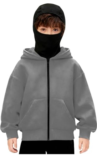 Maglione passamontagna per bambini, felpa con cappuccio Balaclava con zip con cappuccio e cerniera, giacca calda con cappuccio Balaclava Passamontagna Moto Maschera antivento per sport all'aria aperta