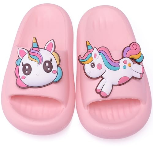 Vunavueya Chanclas de Baño Antideslizantes para Niños y Niñas Sandalias Zapatillas EVA para Baño Playa Piscina Jardín Rosa Unicornio 24/25 EU_170