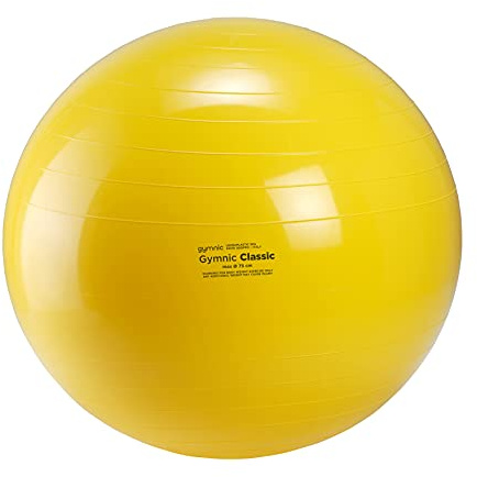 GYMNIC Classic Palla per fisioterapia e riabilitazione max Ø 75 cm gialla, ideale per attività motorie, Pilates, ginnastica rieducativa e allenamento funzionale, dispositivo medico classe I