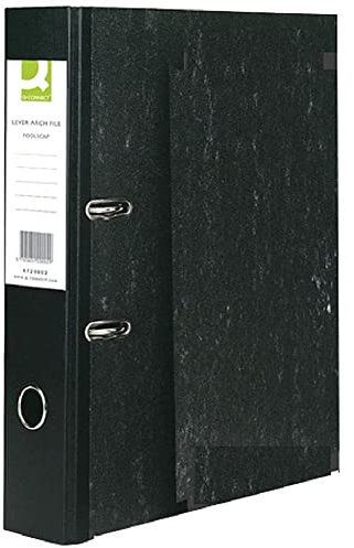 Q-Connect Lever Arch File Foolscap Black (Pack of 10)