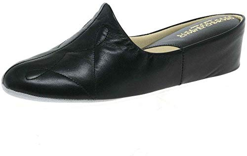 Charles Clinkard Dulcie Leather Slipper 4 Black Leather