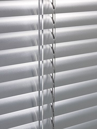 Optimal Products Classic Easy Fit 25mm Aluminium Venetian Blind Home Office Blinds (Silver, 180cm x 150cm)