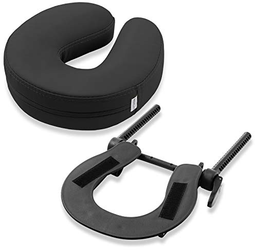 Saloniture Adjustable Massage Table Face Cradle and Pillow 3 Foam - Black