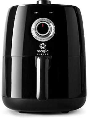 Magic Bullet Freidora de Aire 2.5l de capacidad, temperatura 80°-200°, freidora sin exceso de aceite 1300W, freidora de aire caliente compacta, Negra, MBA021B