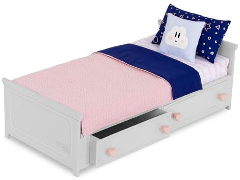 Our Generatioin BD37926Z Doll's Bed with Drawers – Bedroom Play Kit Accessories for Dolls Toy House – Children from 3 Years – 45462 HCM Kinzel Multi-Coloured