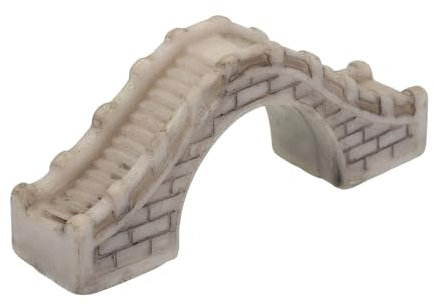 sourcing map Miniature Bridge Artificial Bridge Resin Arch Bridge for Fish Tank Landscape Decoration Garden Decoration Grey 1Pcs