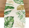 Grüne Blätter Sommer Tischläufer Tropische Palmenblätter Sommer Tischlaufer Frühling Küche Waschbar Esstisch Dekoration Tischdecke für Drinnen und Draußen Urlaub Party Wohnzimmer Dekor 40 x 140 cm