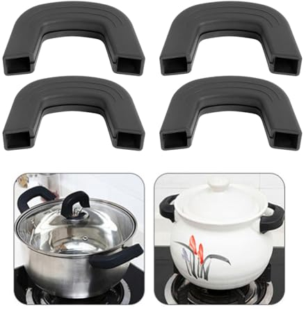Topfgriff Silikon, Topfgestell, Kochfinger, Küchenhitzeschutz - Hitzebeständige Silikongriffe für Töpfe, Hochwertige Ofenhandschuhe, 4 Stück