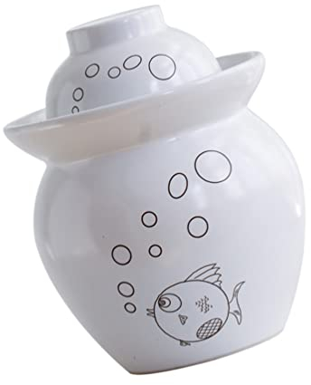 Vasi per la fermentazione, Barattolo di sottaceti in ceramica, barattolo di fermentazione, coccio di fermentazione con coperchio a tenuta d'acqua, serbatoio di fermentazione for marinare i crauti Kimc