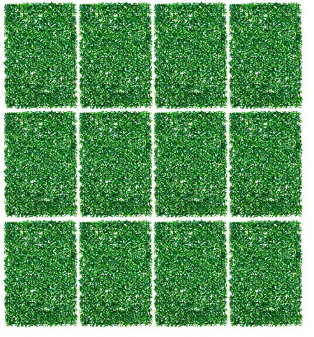 TESUGN Lot de 12 haies artificielles - 60 x 40 cm - Mur de plantes - Brise-vue - Haie artificielle - Lierre - Brise-vue - Protection UV - Pour balcon, jardin, jardin