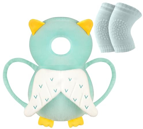 Vicloon Baby huvudskydd, justerbar baby huvudskydd säkerhetsdyna ryggsäck, skydd säkerhetsdynor för baby lärande promenader krypning, plysch uggla