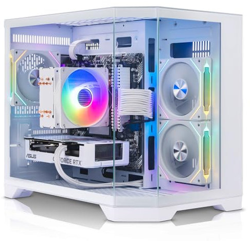 ADMI Gaming PC - Intel Core i5 14400F - NVIDIA RTX 5060 8GB GDDR7-16GB DDR4-1TB NVMe - WIFI - Mars RGB Panoramic Case (White) - Windows 11