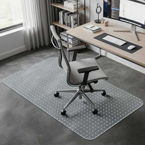 COSYLAND Protector de Suelo para Alfombra – Tapete de PVC para Silla Ruedas, Alfombra Protectora Antiarañazos y Antideslizante 100 x 120 cm, Ideal para Oficina, Salón y Dormitorio