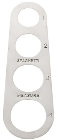 OSALADI Règle à spaghetti en acier inoxydable 4 trous, outil de mesure de portion précis pour pâtes, ustensile de cuisine compact et polyvalent, mesureur pratique pour spaghettis et nouilles