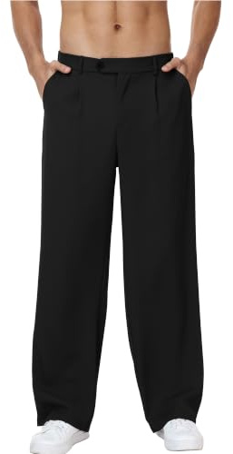 YAOBAOLE Pantalon Homme Habillé Taille Elastique Pantalon Costume Homme Léger Pantalons Ville Décontracté