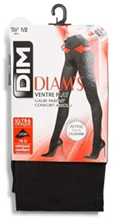 DIM Collant Femme Diam's Ventre Plat Ultra Opaque x1, Noir, S-M