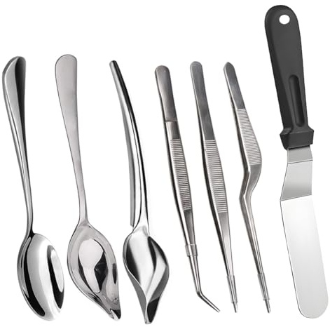 Culinary Specialty Tools, Professional Chef Plating Kit, 7 Piece Stainless Steel Set