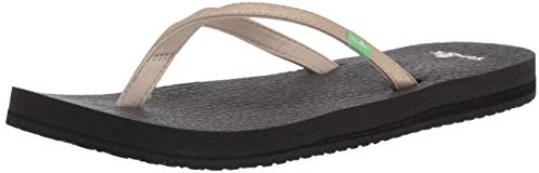 Sanuk Damen Yoga Spree 4 Metallic Flipflop, Champagne, 38.5 EU