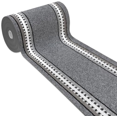 emmevi Tappeto Cucina Antiscivolo Passatoia Bordata Ingresso Scala Lavabile Mod.ALEXA Dis.A 57X180 GRIGIO