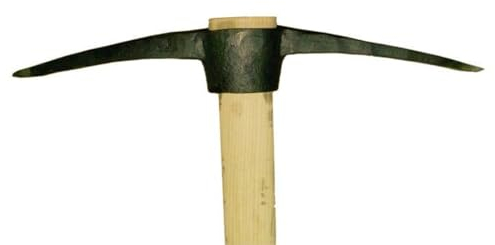 La zappa Pioche en acier forgé de qualité avec manche en bois de hêtre 1,5 kg