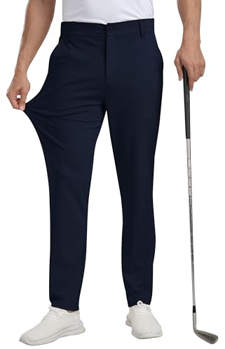 MoFiz Pantalon de Golf Homme Extensible Pantalon de Travail Décontracté Coupe Ajustée Stretch Sport Pants 30/32 avec 5 Poches