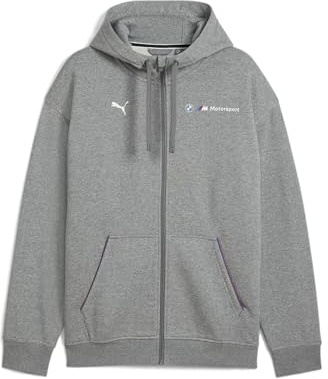PUMA BMW MMS ESS+ FZ Hooded Jacket FL, Vestes Sweat Homme, Medium Gray Heather, L